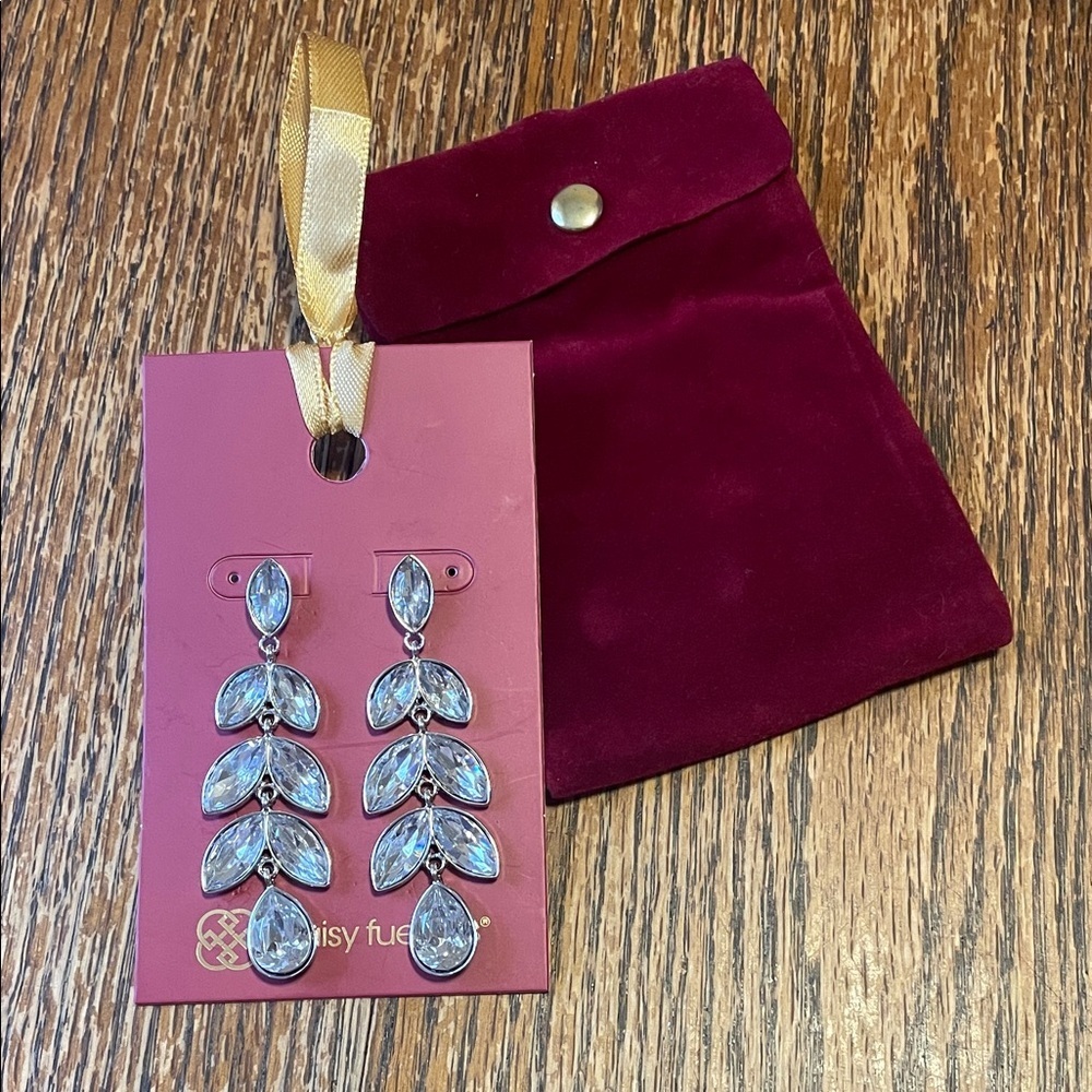 Daisy Fuentes Silver Leaf Drop Earrings